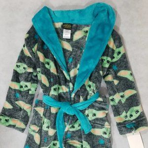 Star Wars Toddler Boy Size 3T Baby Yoda Mandalorian Fleece‎ Robe NWT